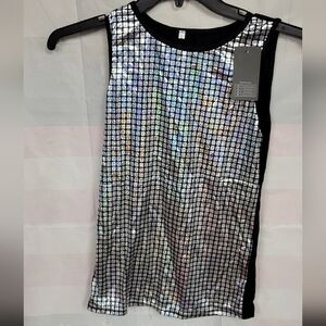 Crown Silver & Black Square Tank Large